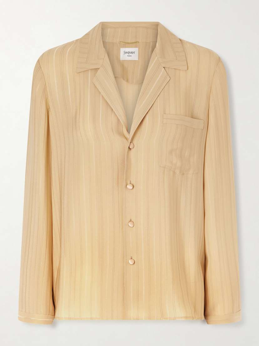 Saint Laurent Striped Silk-jacquard Shirt