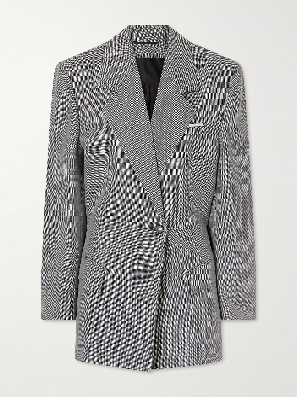 Attico Wool And Cotton-blend Blazer In Gray