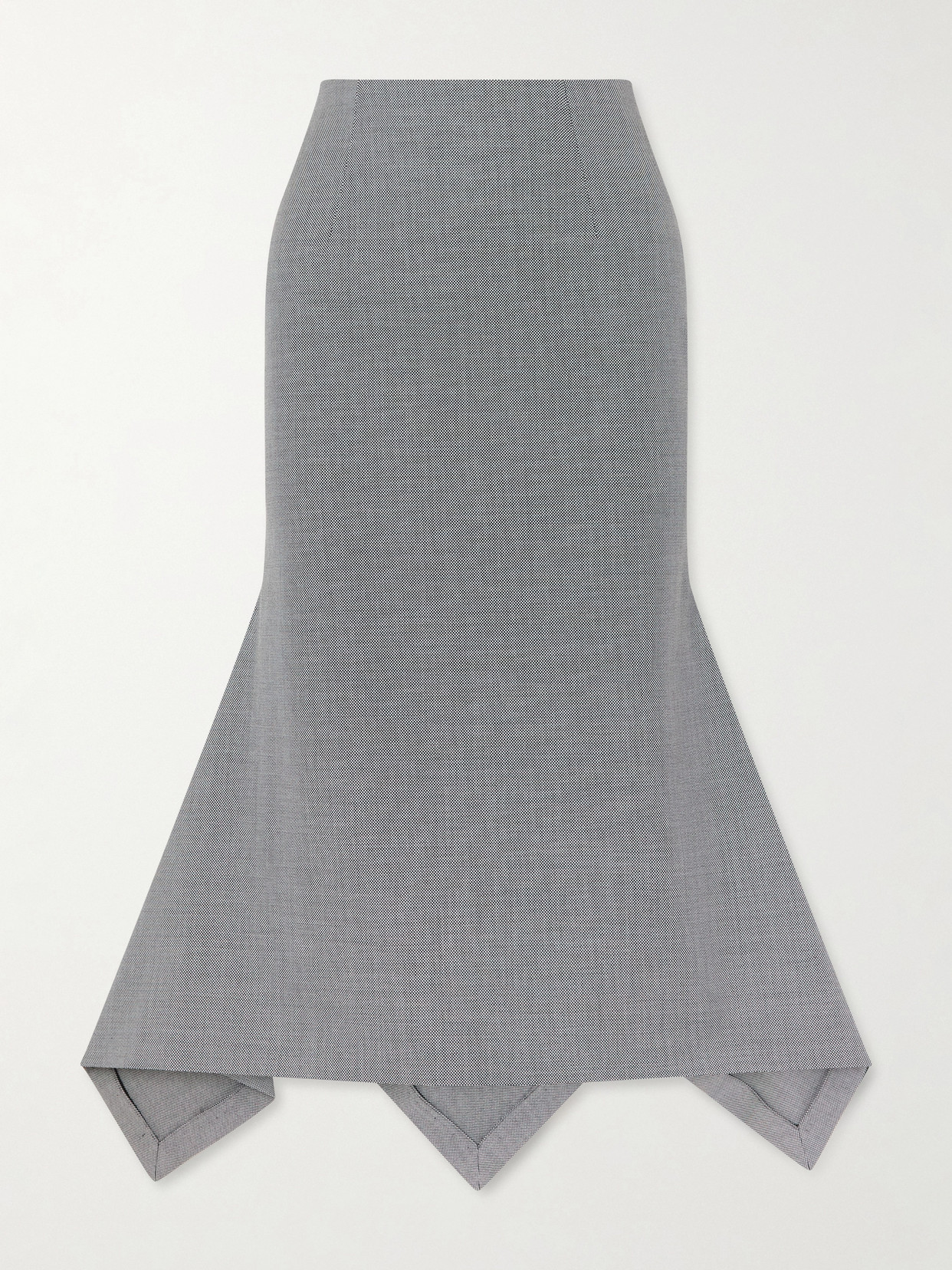 Attico Wool And Cotton-blend Midi Skirt In Gray