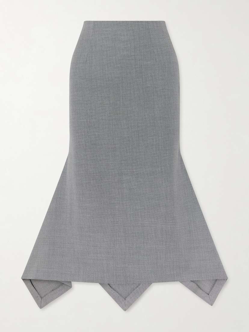 The Attico Wool And Cotton-blend Midi Skirt