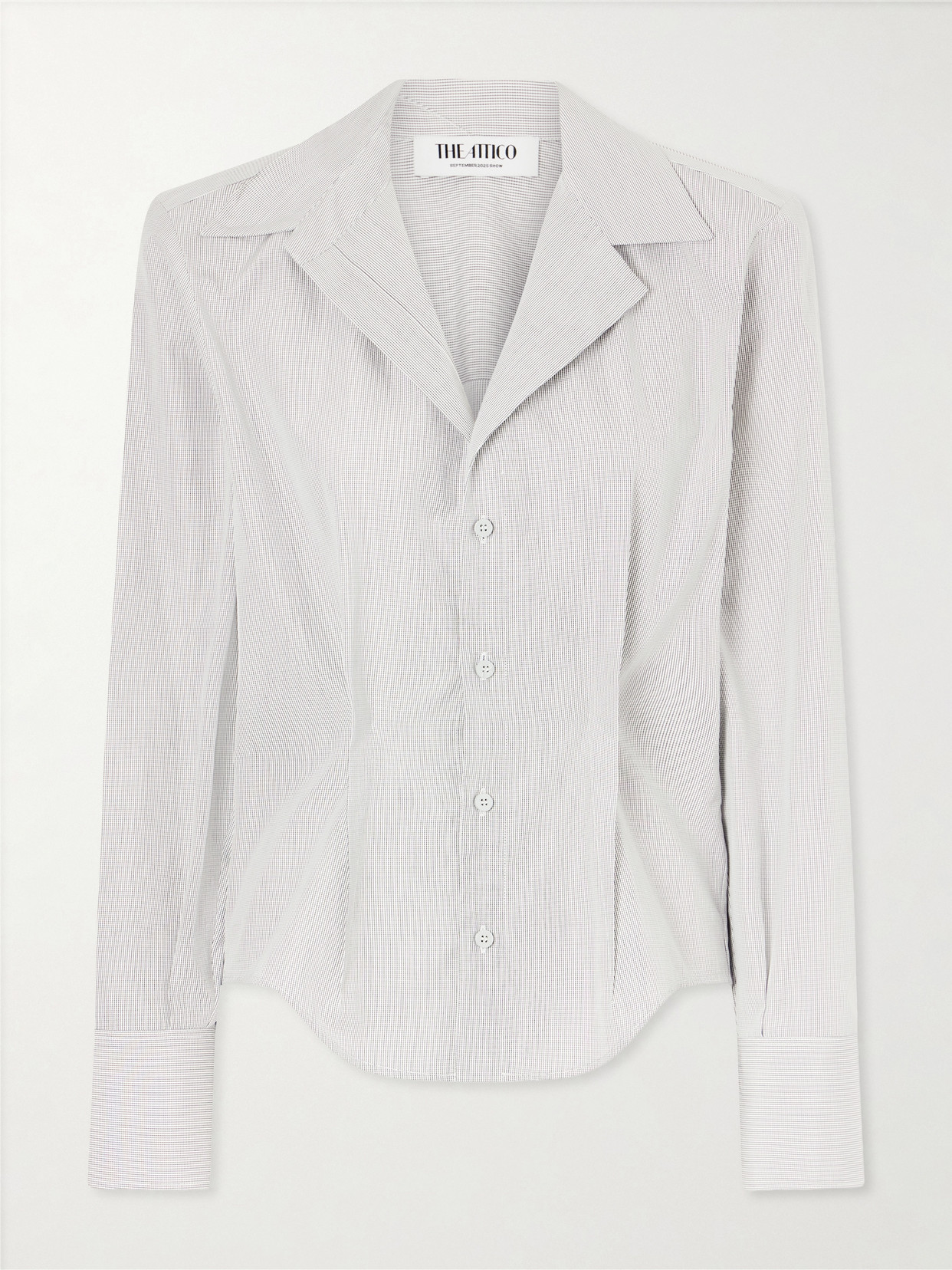 Attico Checked Cotton-poplin Shirt In Neutral