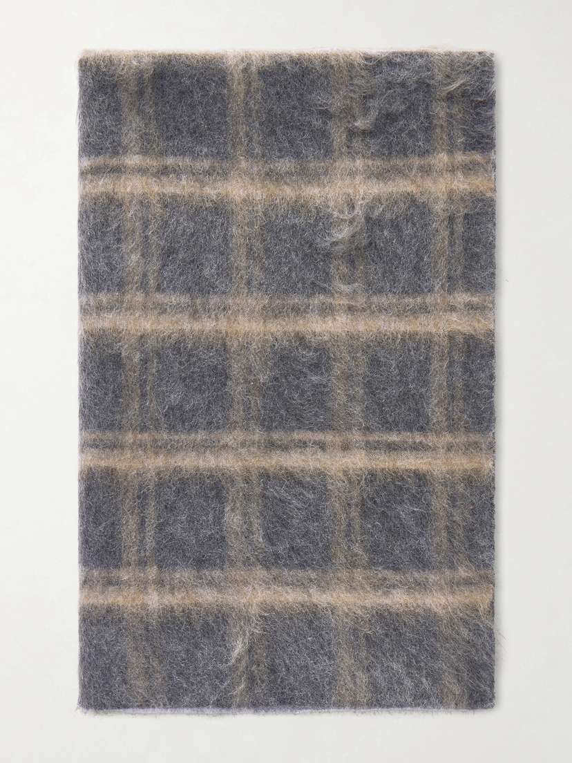 Brunello Cucinelli — Checked brushed-knit scarf