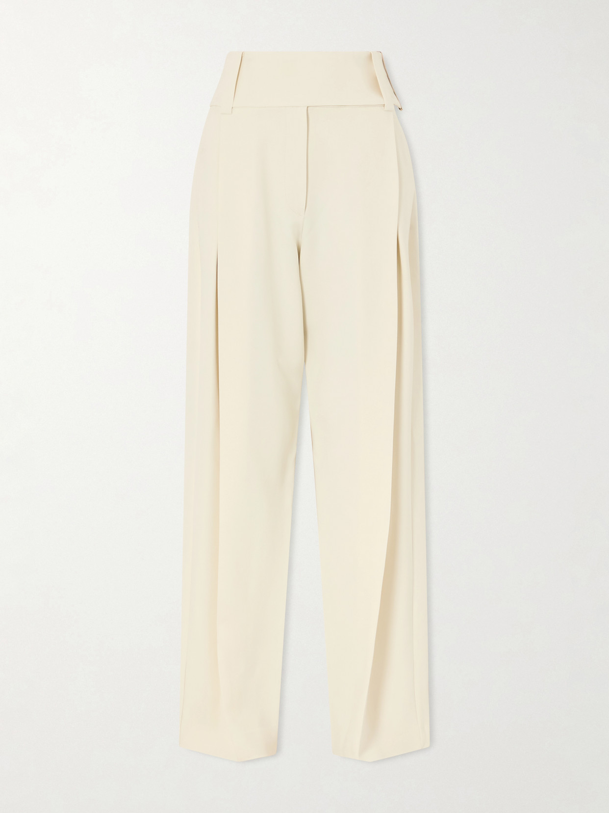 Sportmax Soblo Pleated Woven Wide-leg Pants In Metallic
