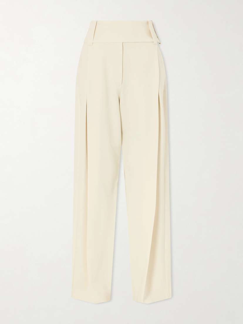 Sportmax Soblo Pleated Woven Wide-leg Pants