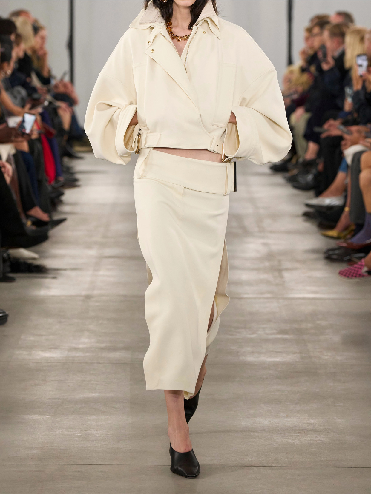Cropped Belted Woven Jacket