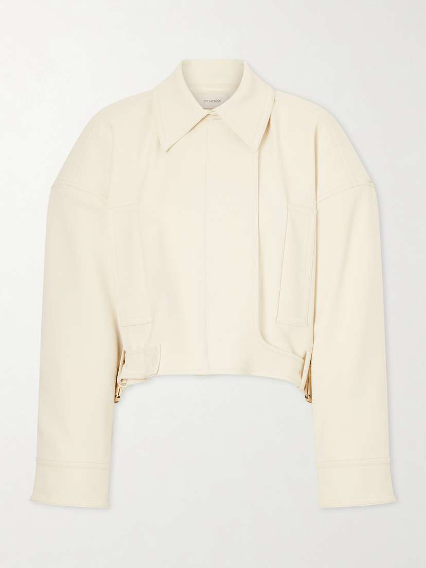 Sportmax Cropped Belted Woven Jacket