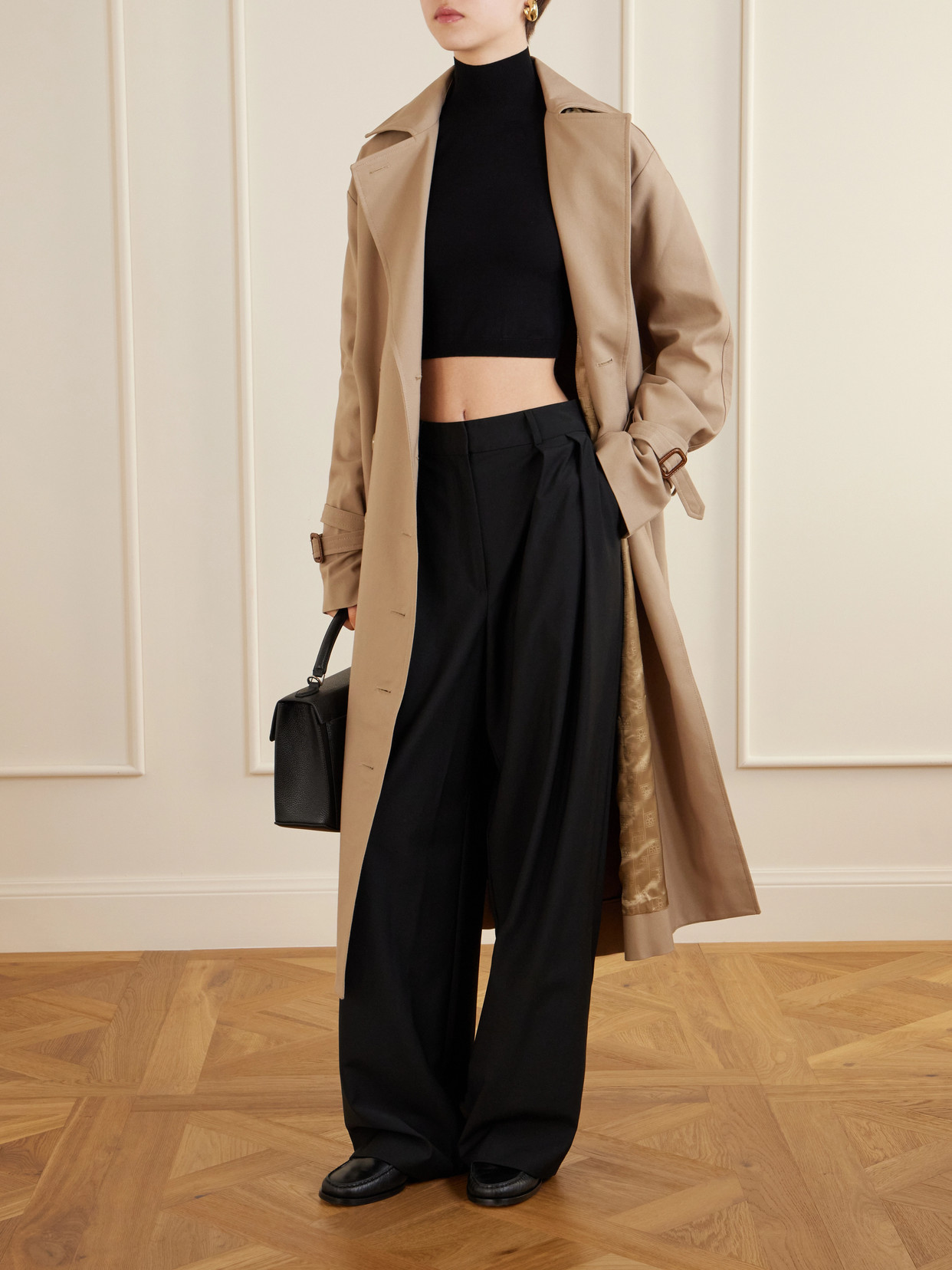 Canale Cropped Ribbed-Knit Turtleneck T-Shirt