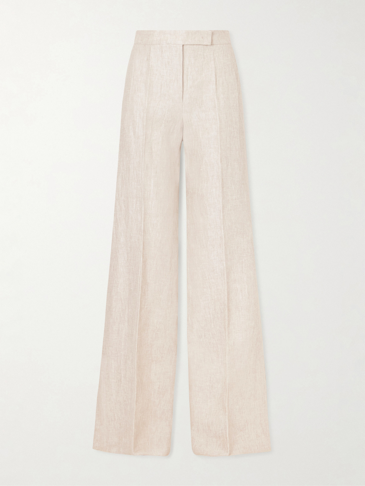Max Mara Linen Wide-leg Pants In Neutral