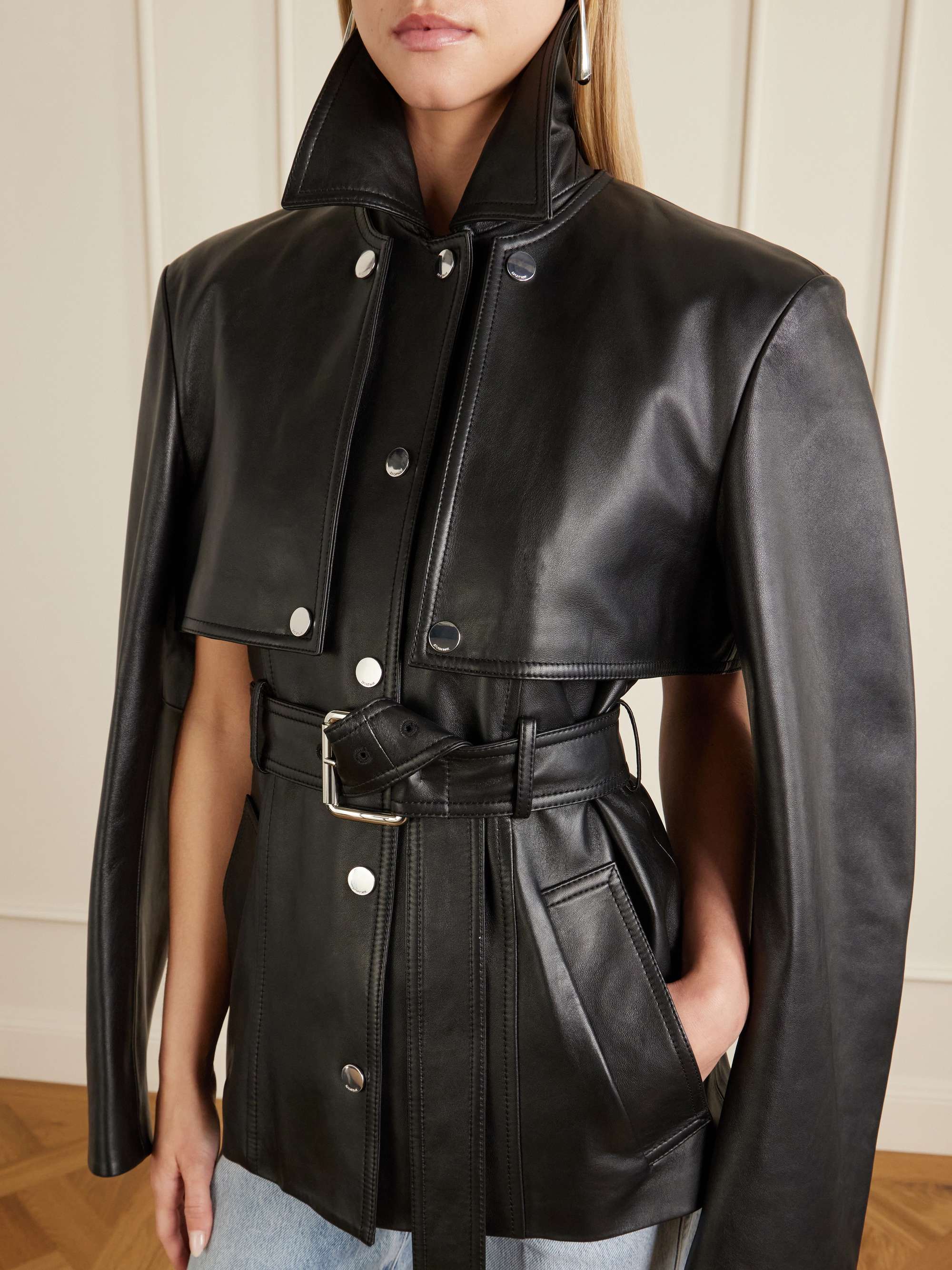 SPORTMAX レザージャケット SPORTMAX Leather jacket | NET-A-PORTER