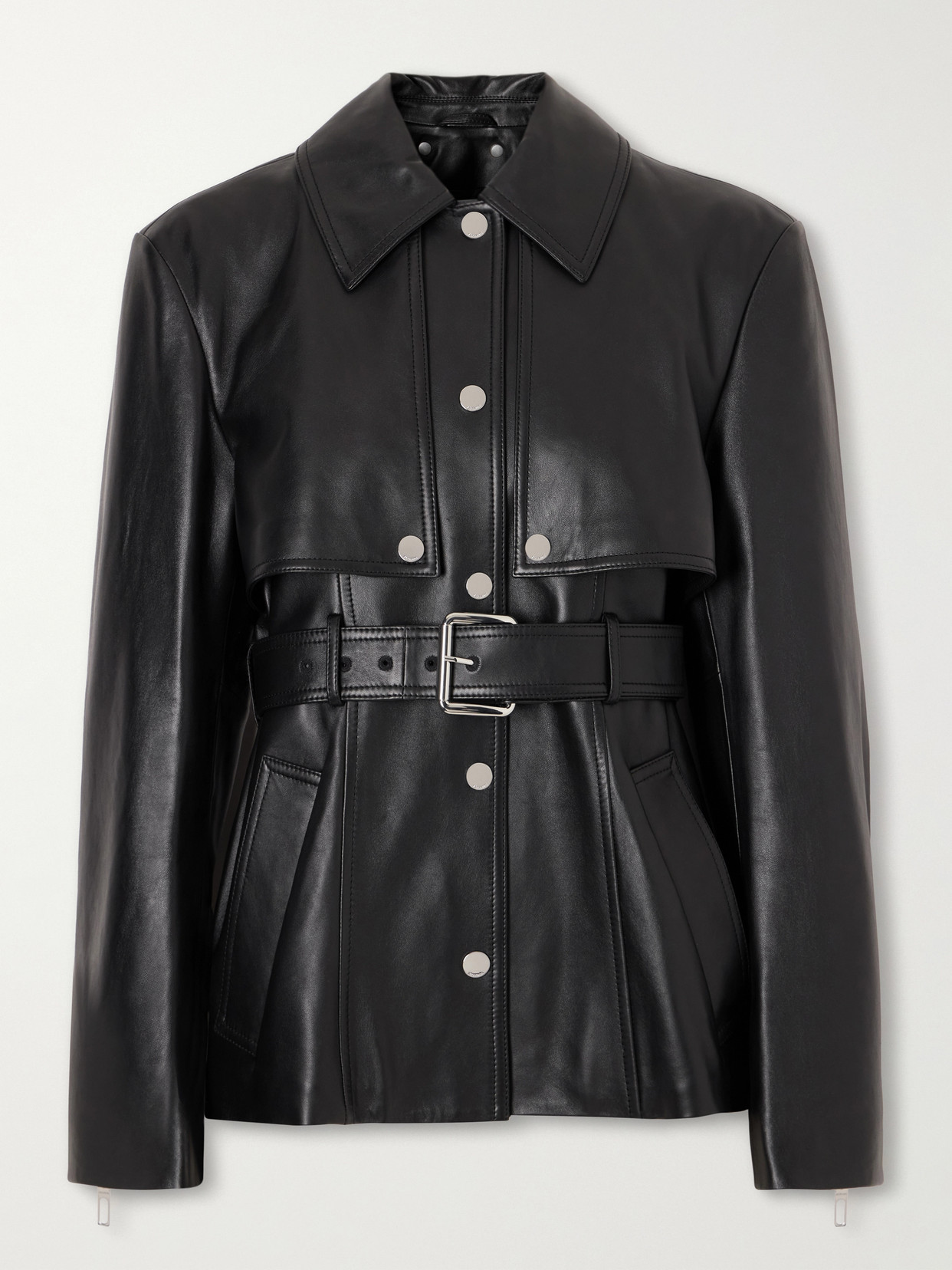 Sportmax Leather Jacket In Black