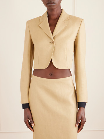 Max Mara Cropped linen-twill blazer