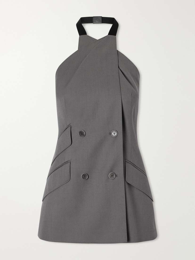 Max Mara Cali Wool-twill Halterneck Blouse