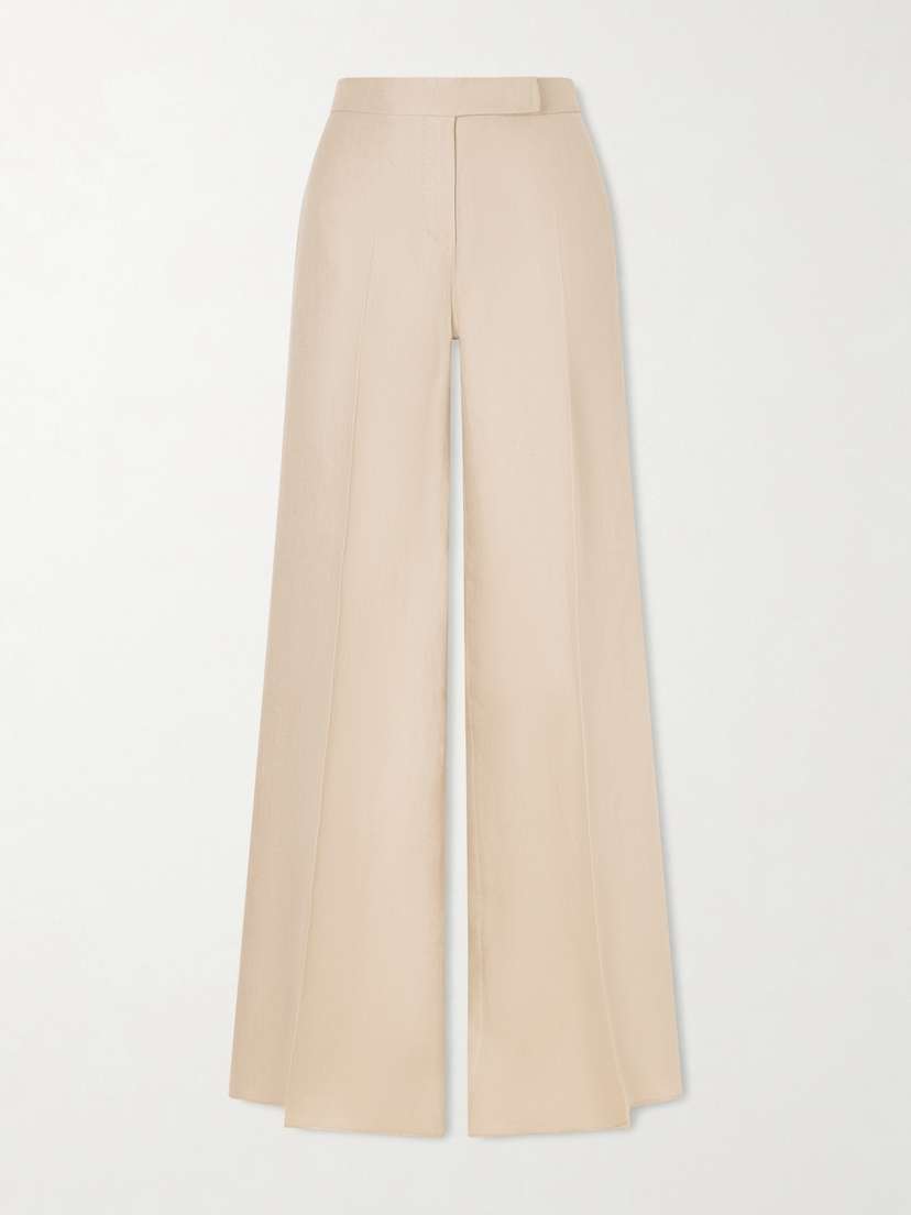 Max Mara — Big linen wide-leg pants