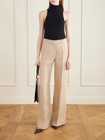 Max Mara Big linen wide-leg pants