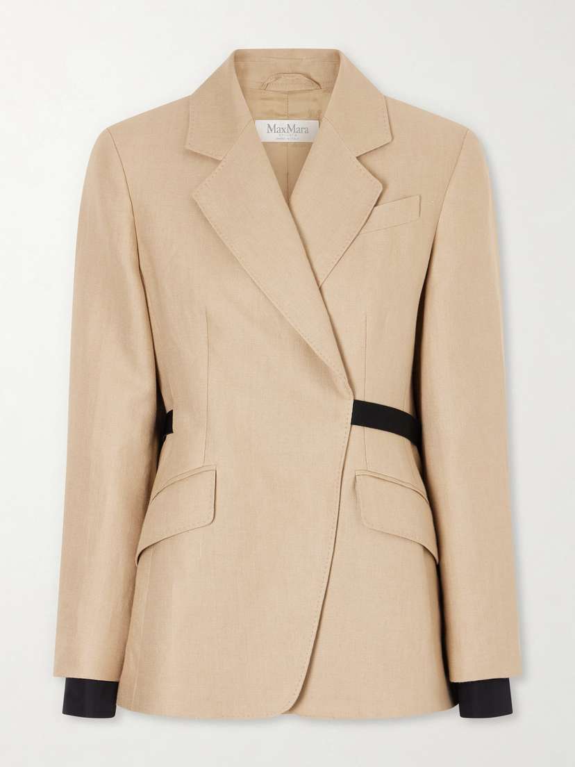 Max Mara — Belted linen blazer