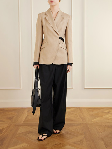 Max Mara Belted linen blazer