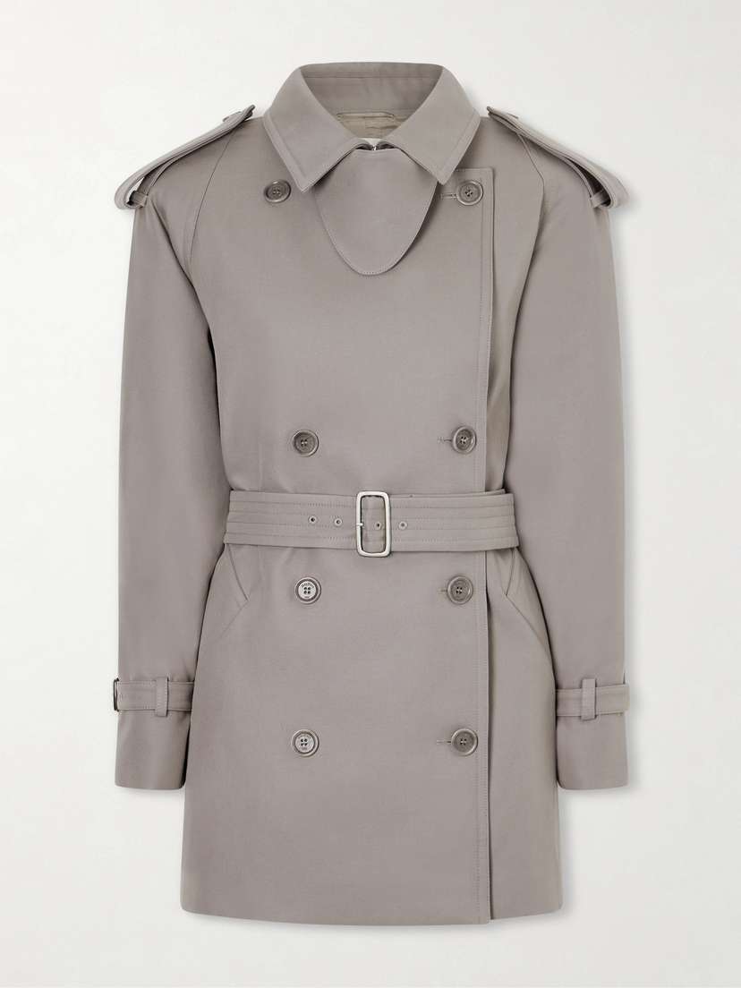 Max Mara Double-breasted Belted Cotton-gabardine Cropped Trench Jacket