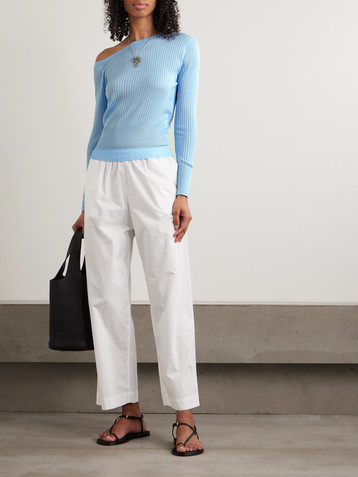 Deiji Studios One-shoulder ribbed-knit top