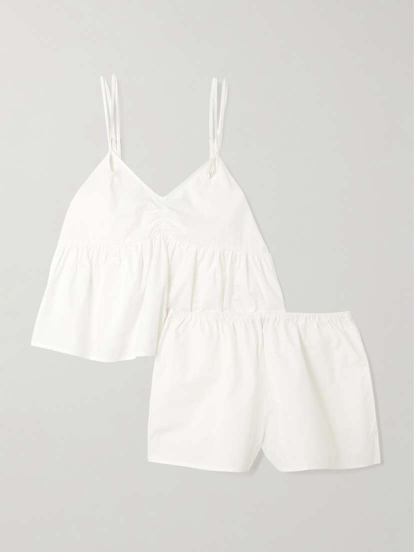 Deiji Studios Bind Organic Cotton-poplin Pajamas