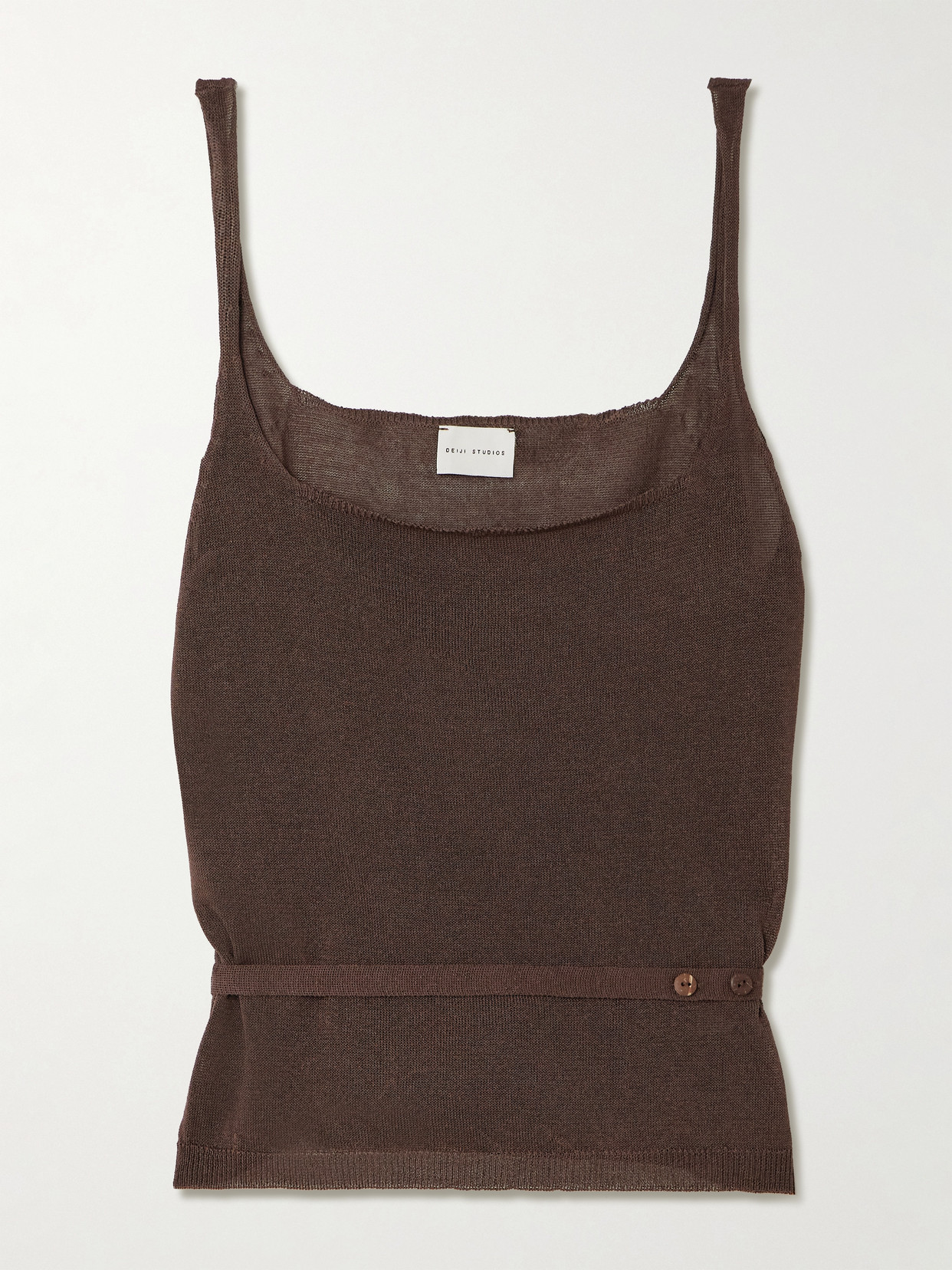 Deiji Studios Belted Organic Cotton Tank In Brown