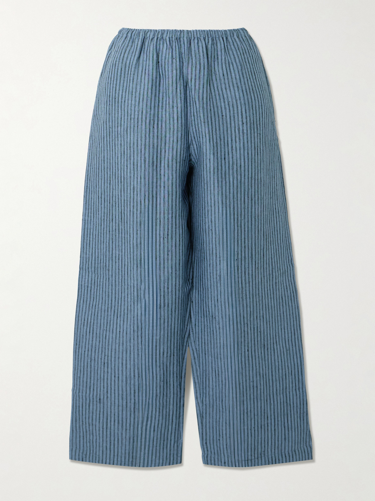 Deiji Studios Ease Striped Organic Linen Pants In Blue