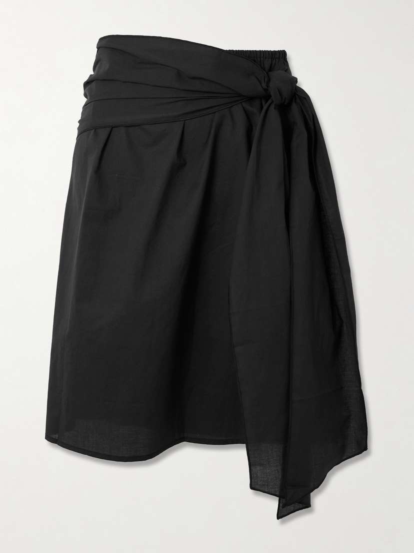 Deiji Studios Tie-detailed Organic Cotton-voile Midi Skirt