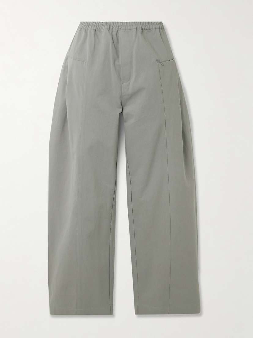 Deiji Studios Pleat Organic Cotton-twill Barrel-leg Pants