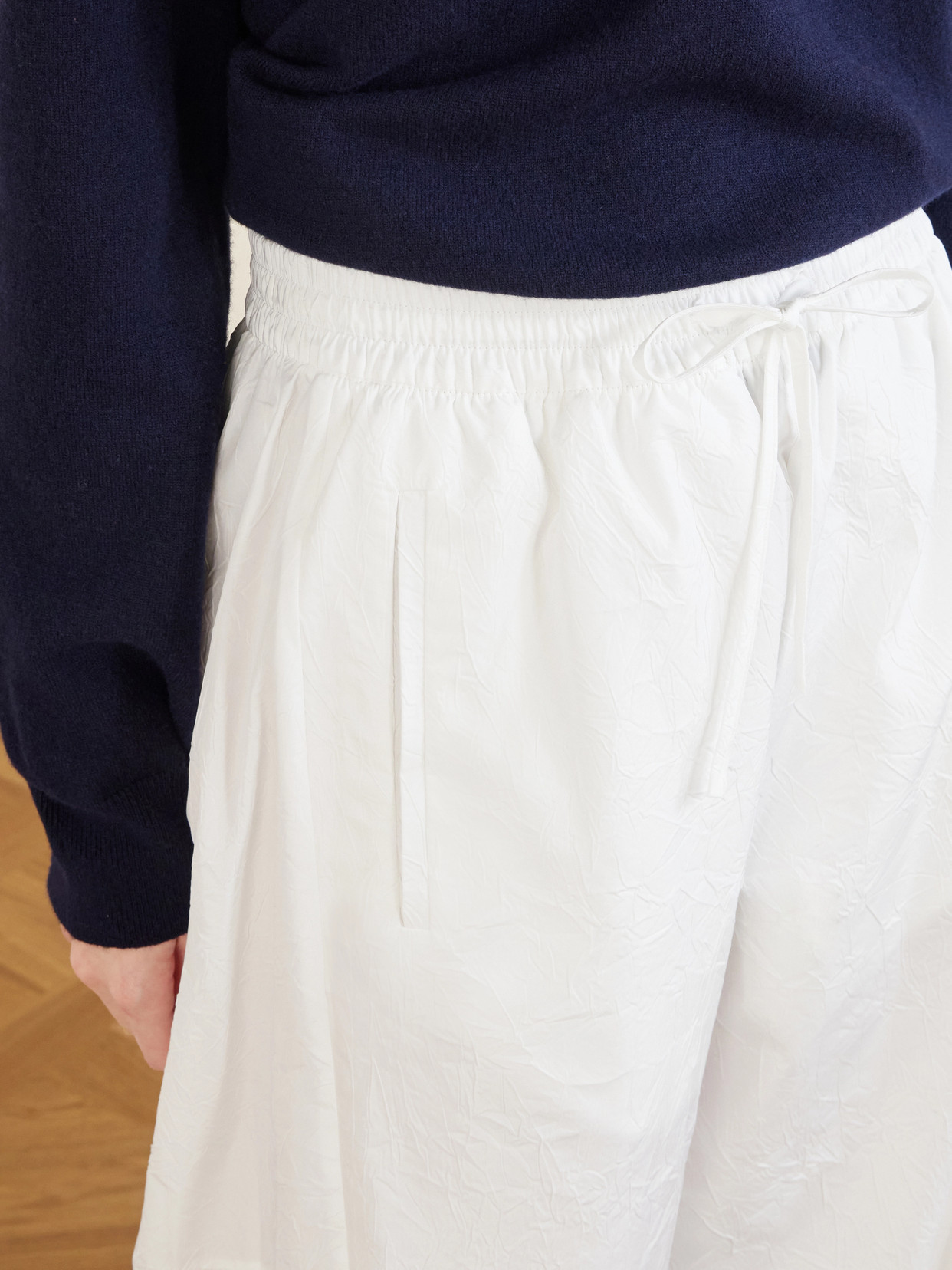 Rohe Crushed Cotton Volume Trousers Optic White In White