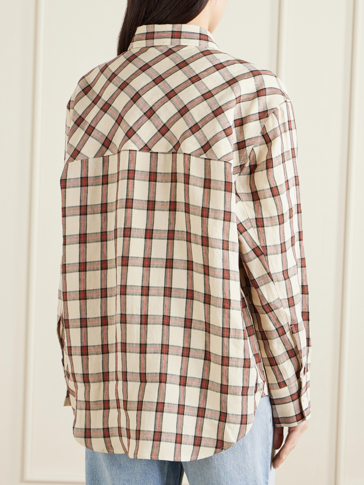 Rohe Oversized Checked Linen Shirt In Multi