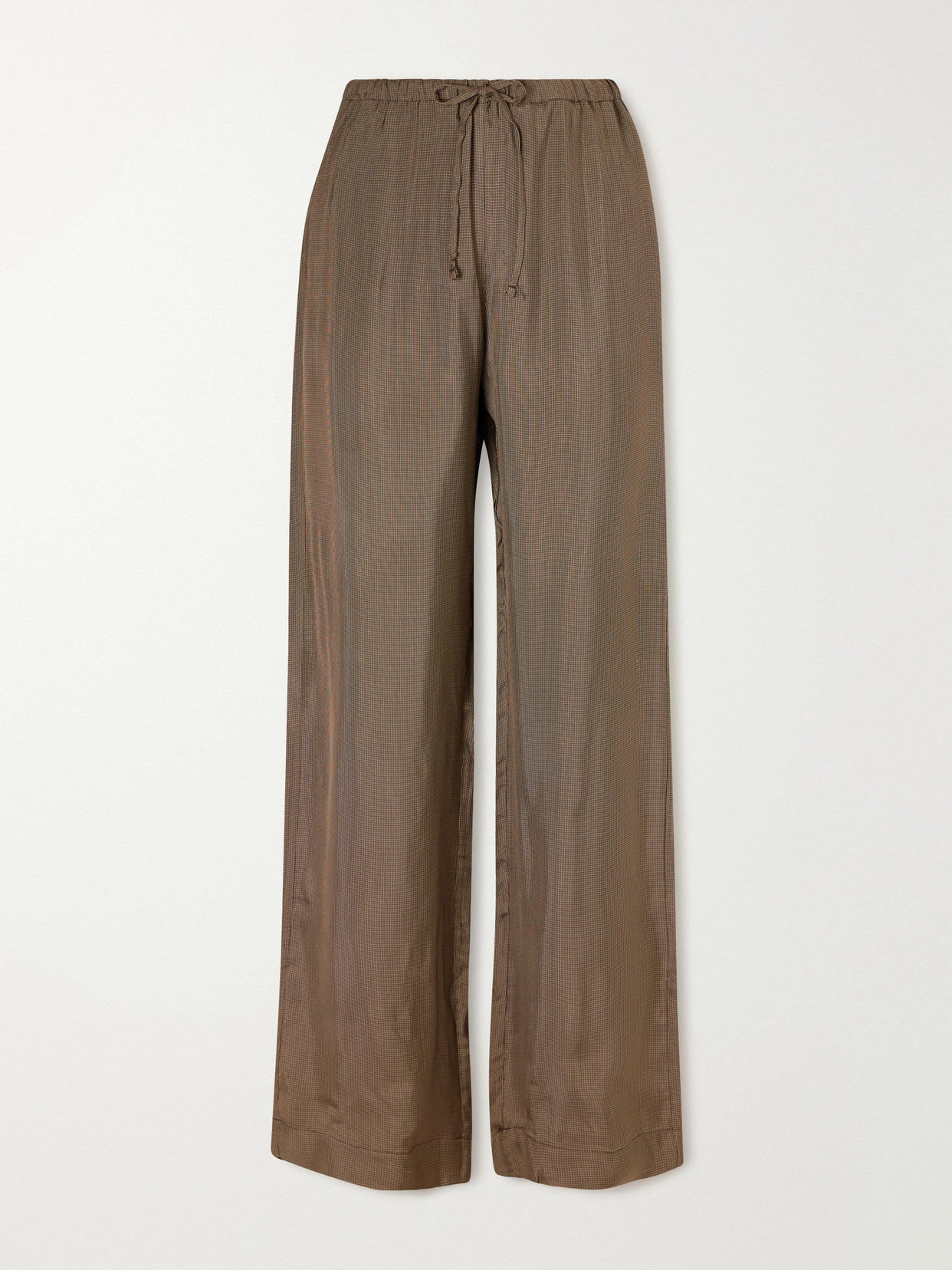Rohe Houndstooth Jersey Wide-leg Pants In Brown