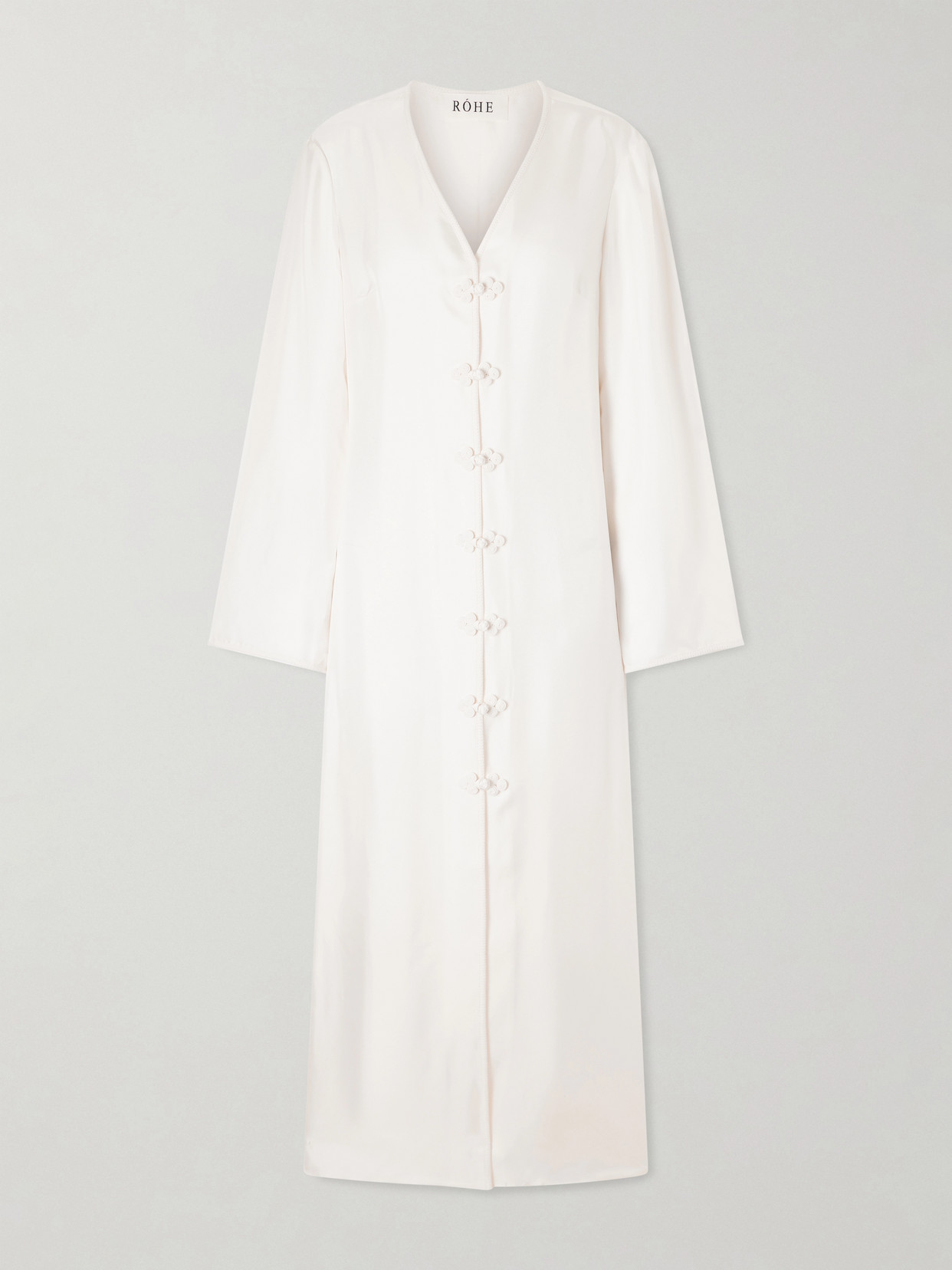 Rohe Mandarin Silk-satin Maxi Dress In White