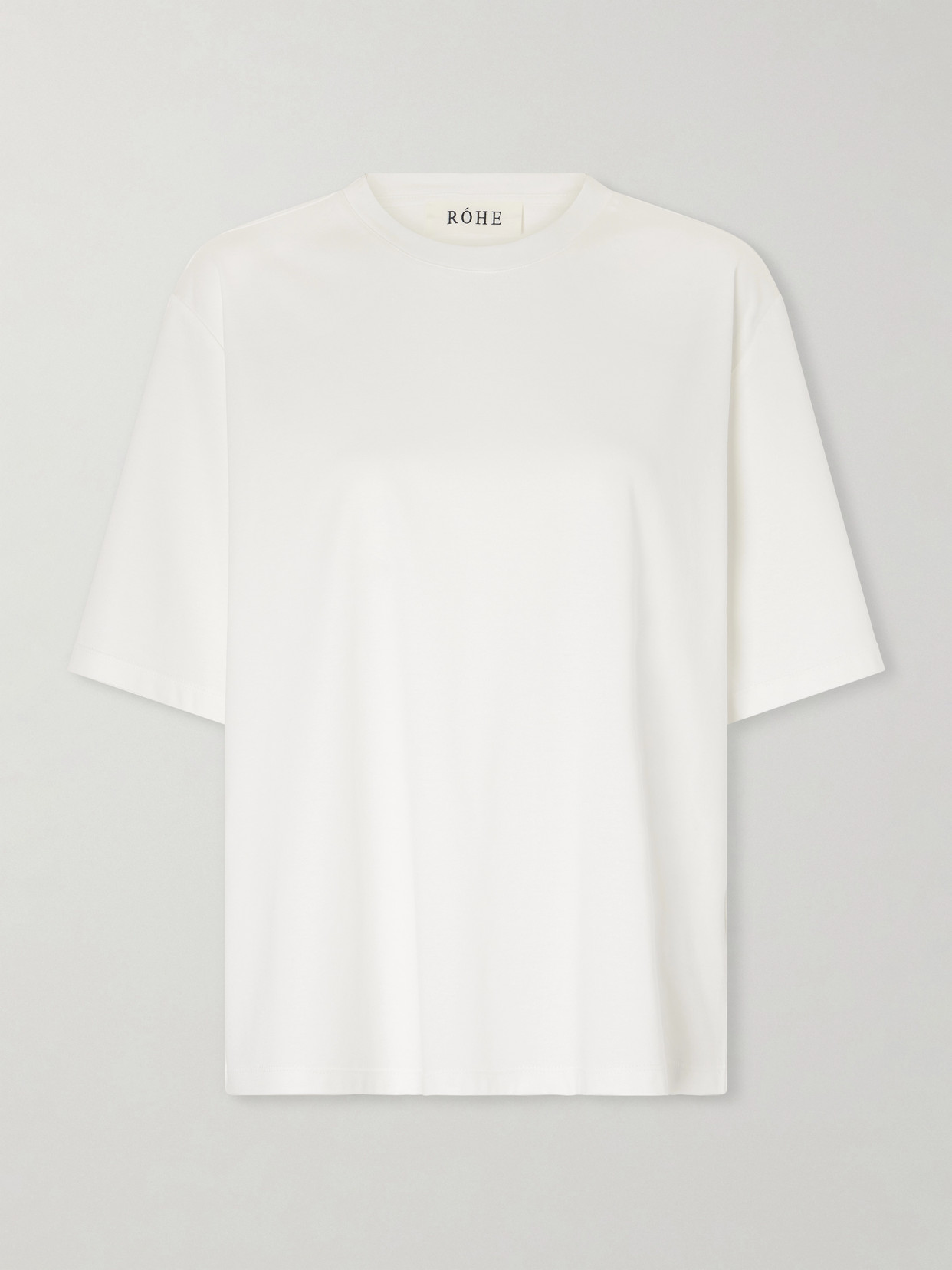 Rohe Oversized Cotton, Modal And Silk-blend T-shirt In White