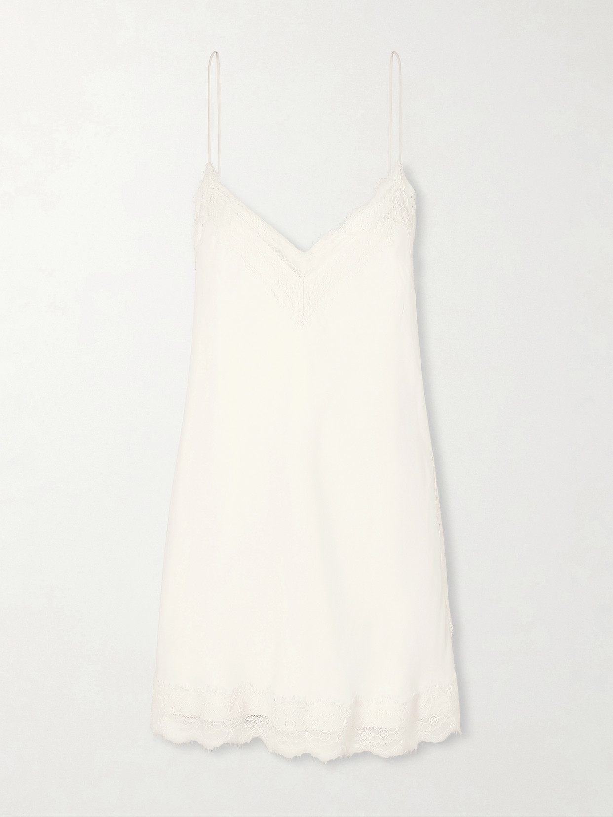 Rohe Lace-trimmed Silk-blend Satin Camisole In White