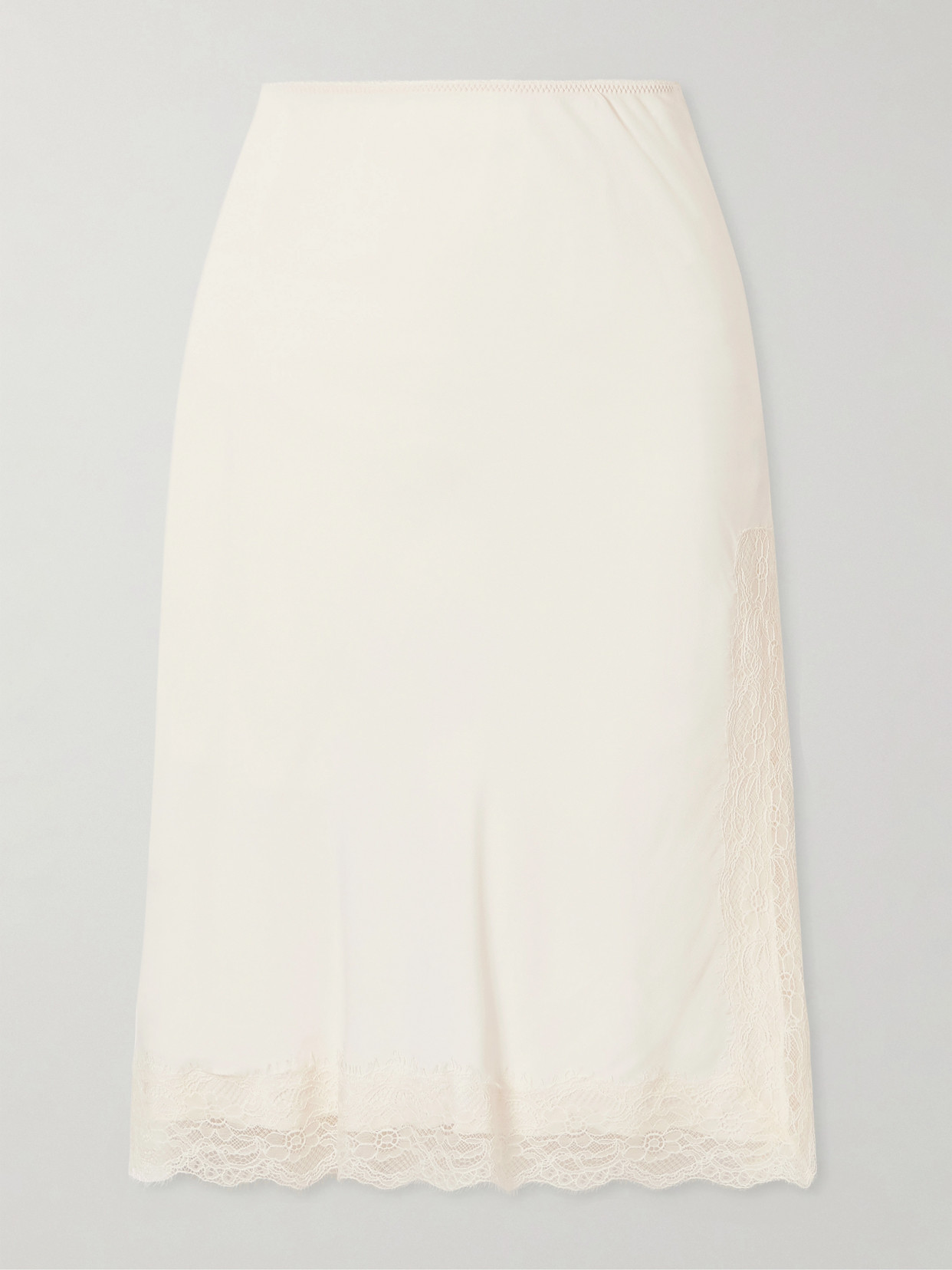 Rohe Lace-trimmed Crepe Midi Skirt In Neutral