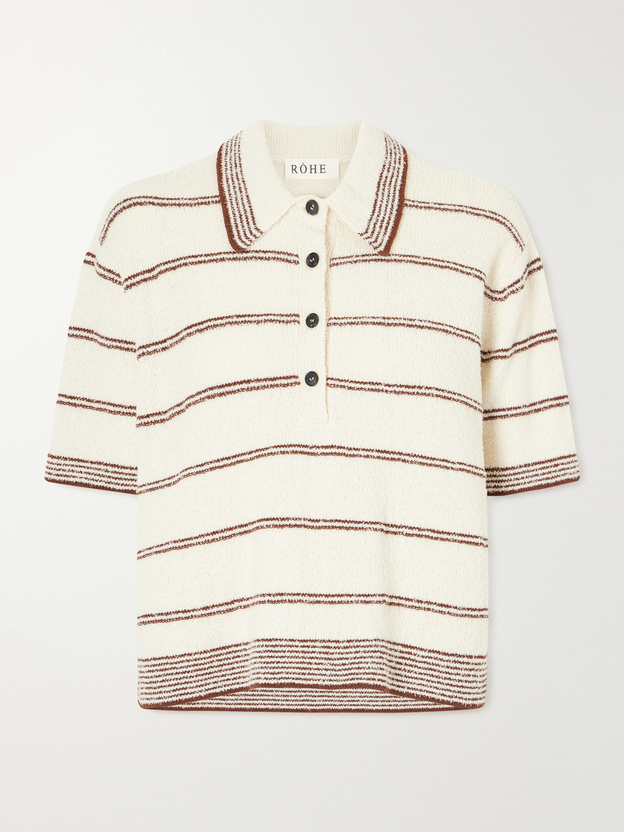 Róhe - Striped Organic Cotton-Blend Terry Polo