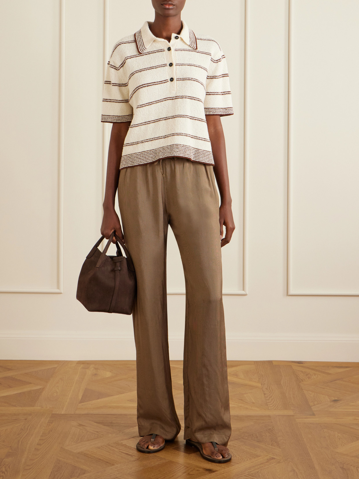 Róhe - Striped Organic Cotton-Blend Terry Polo