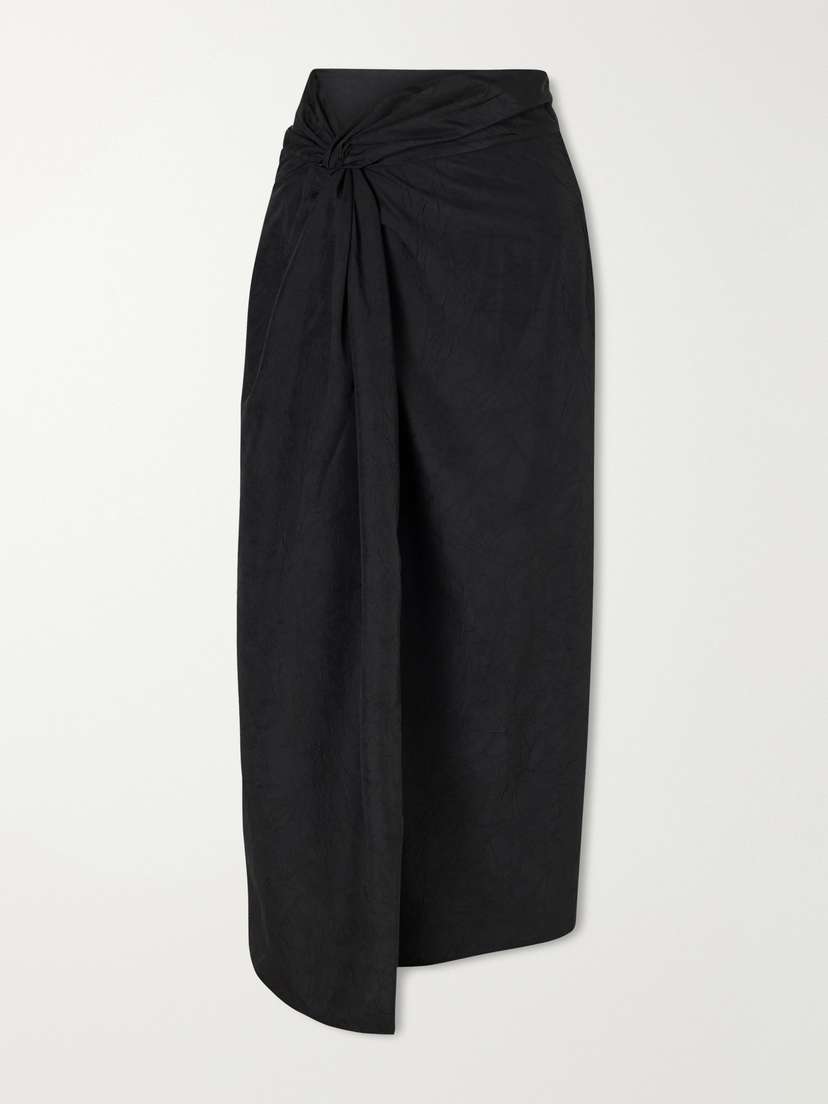 RÓHE Crinkled-satin Midi Skirt