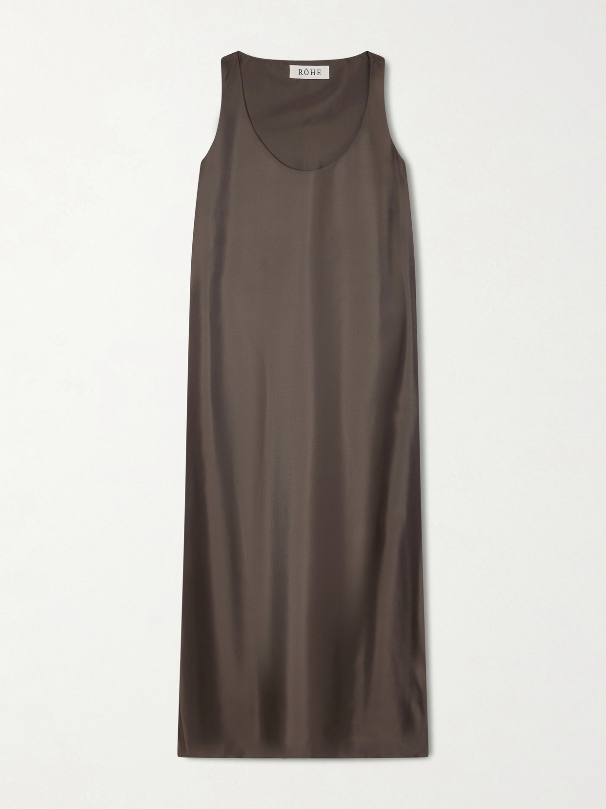 Rohe Silk-satin Midi Dress In Brown