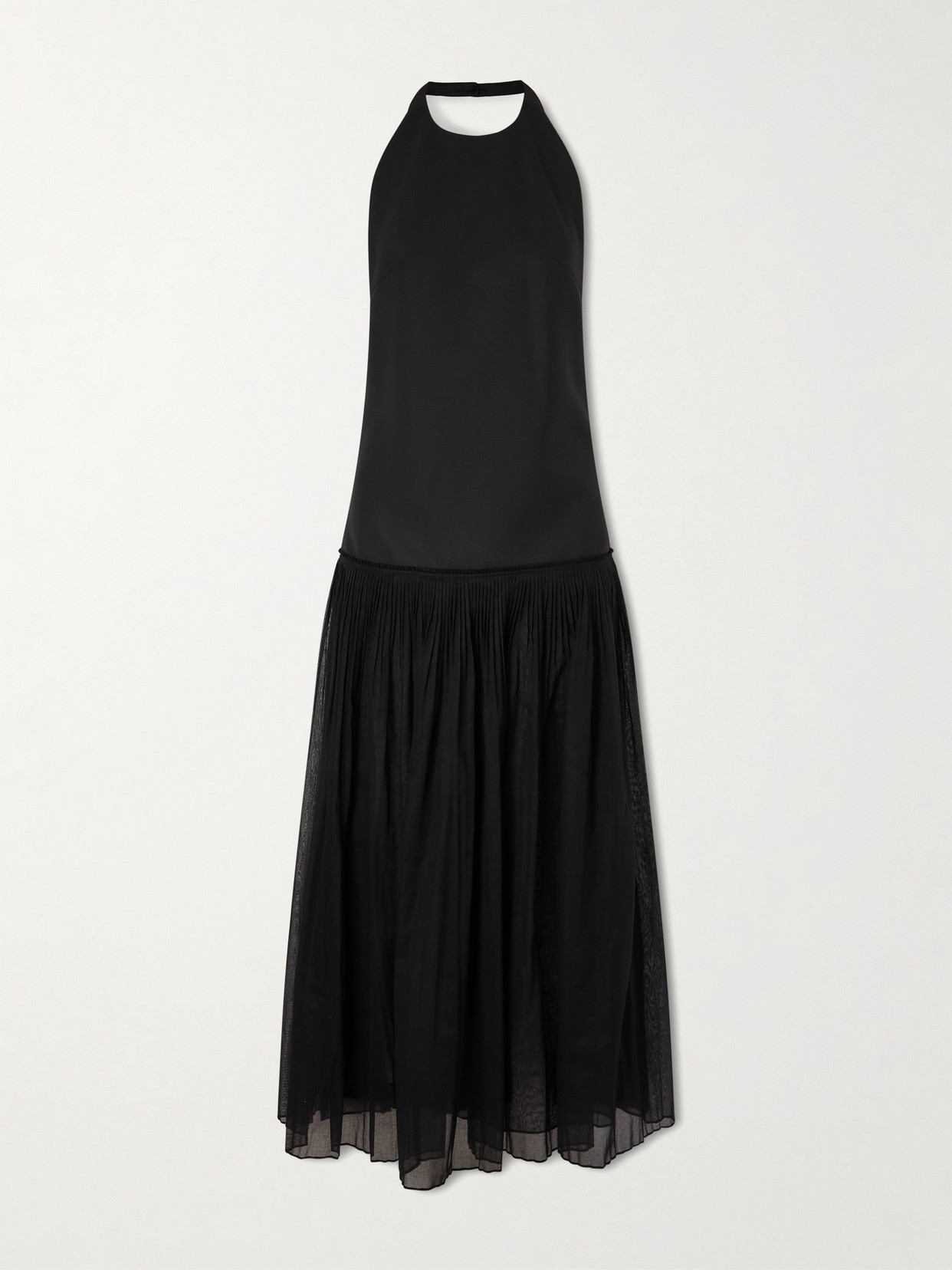 Rohe Pleated Halter Maxi Dress In Black