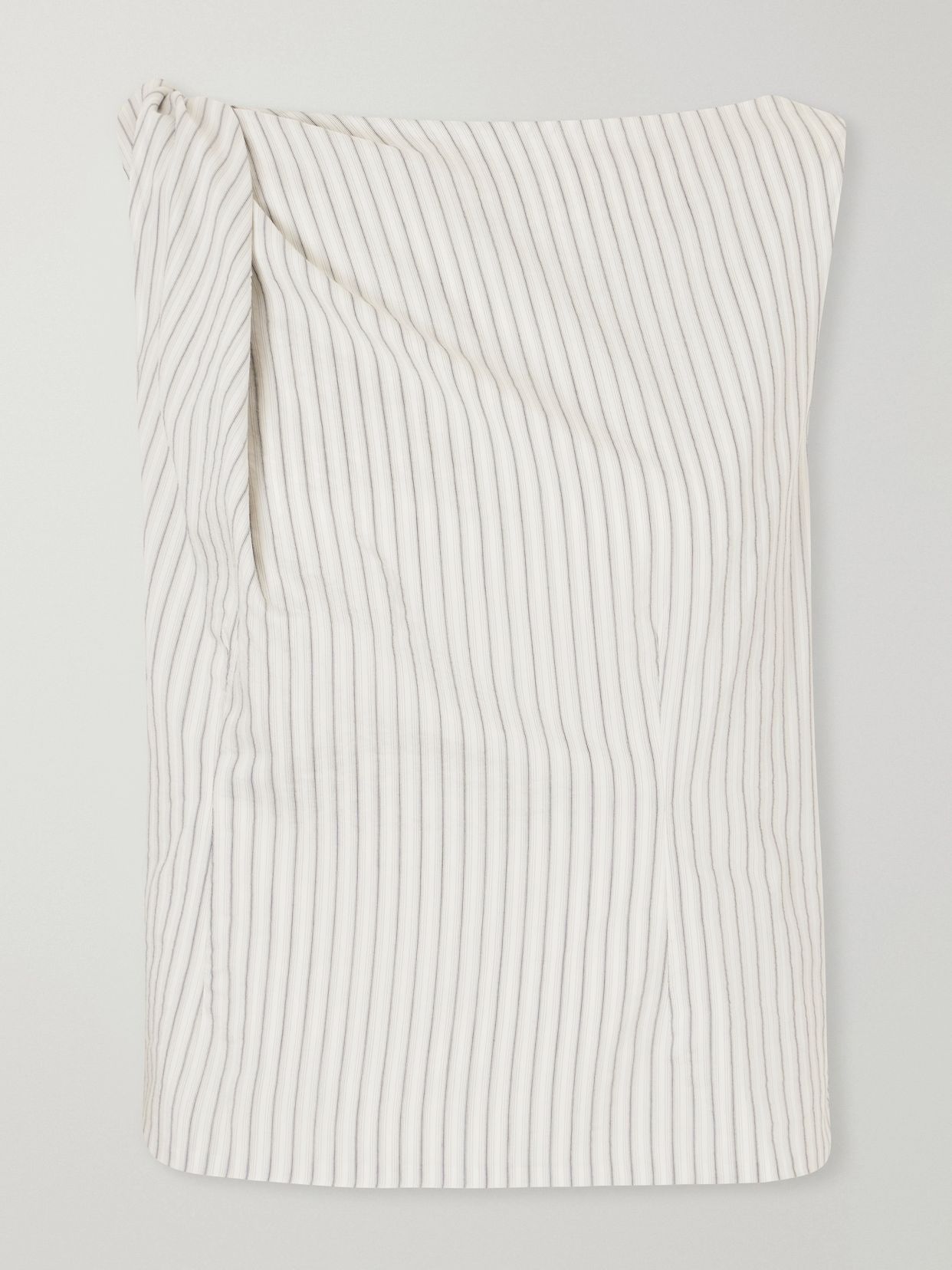 RÓHE Draped striped silk and cotton-blend blouse