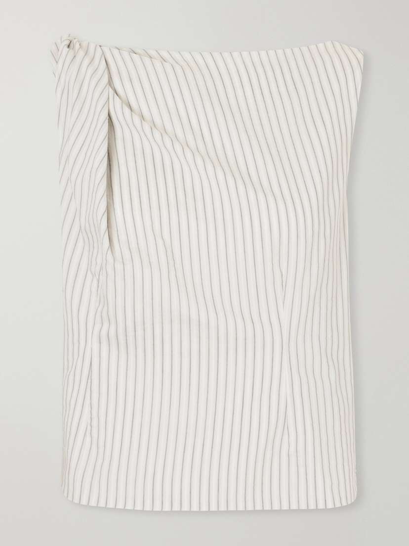 RÓHE Draped Striped Silk And Cotton-blend Blouse