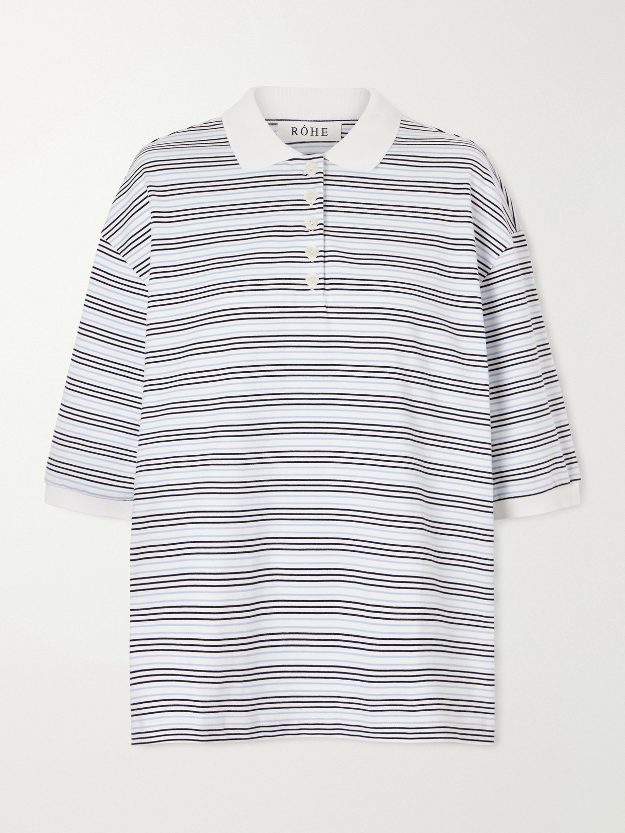 Rohe Oversized Striped Organic Cotton-jersey Polo Shirt
