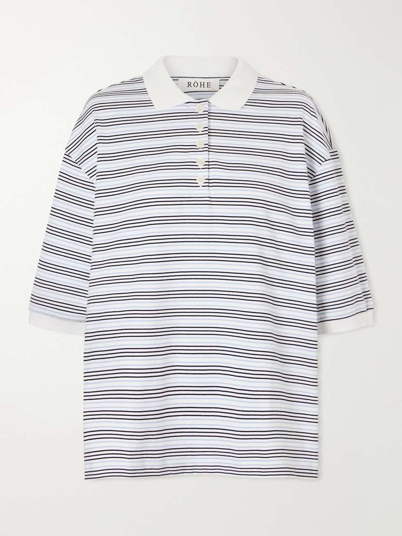 RÓHE Oversized Striped Organic Cotton-jersey Polo Shirt