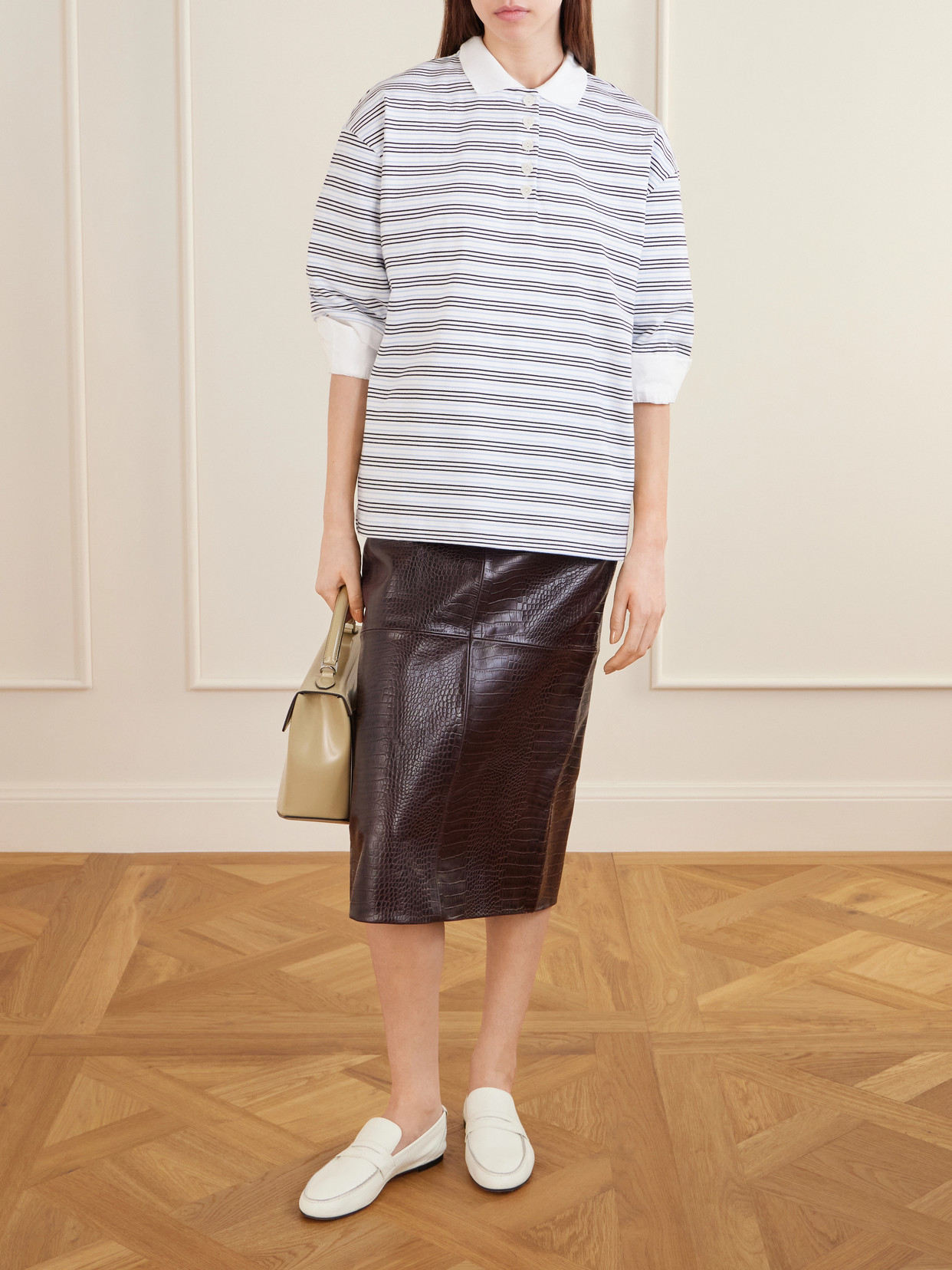 Róhe - Oversized Striped Organic Cotton-Jersey Polo