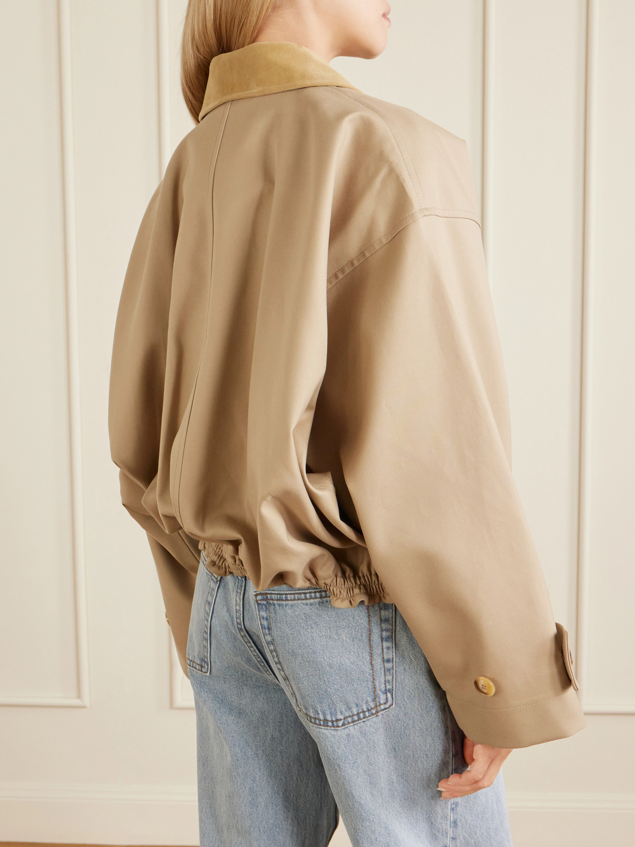 Róhe - Suede-Trimmed Cotton Blouson Jacket