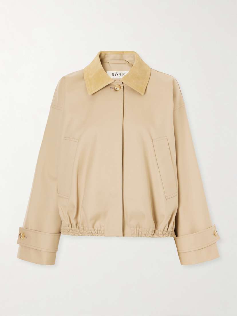 RÓHE Suede-trimmed Cotton Blouson Jacket