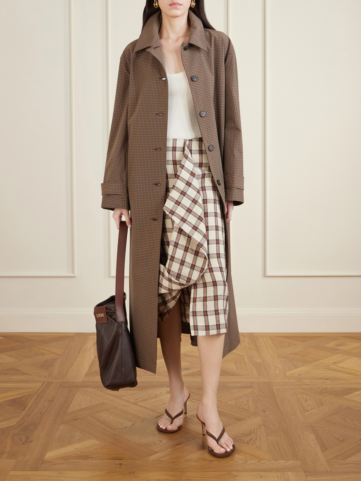 Róhe - Draped Checked Midi