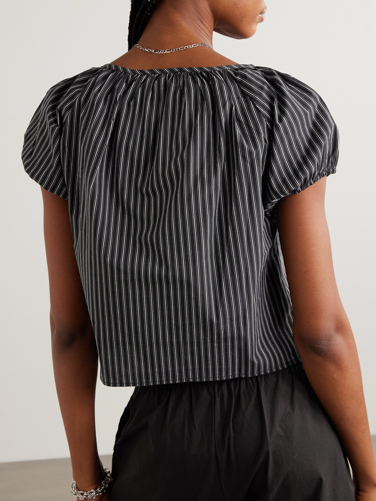 Striped Organic Cotton-Poplin Top
