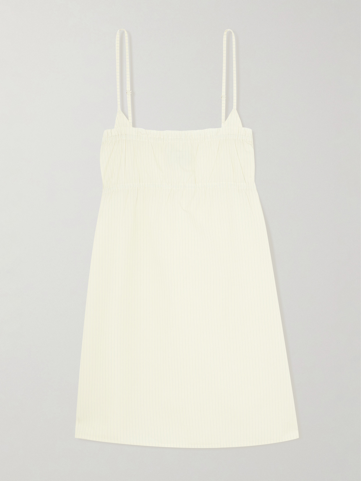 Deiji Studios Edge Striped Organic Cotton Mini Dress In Yellow