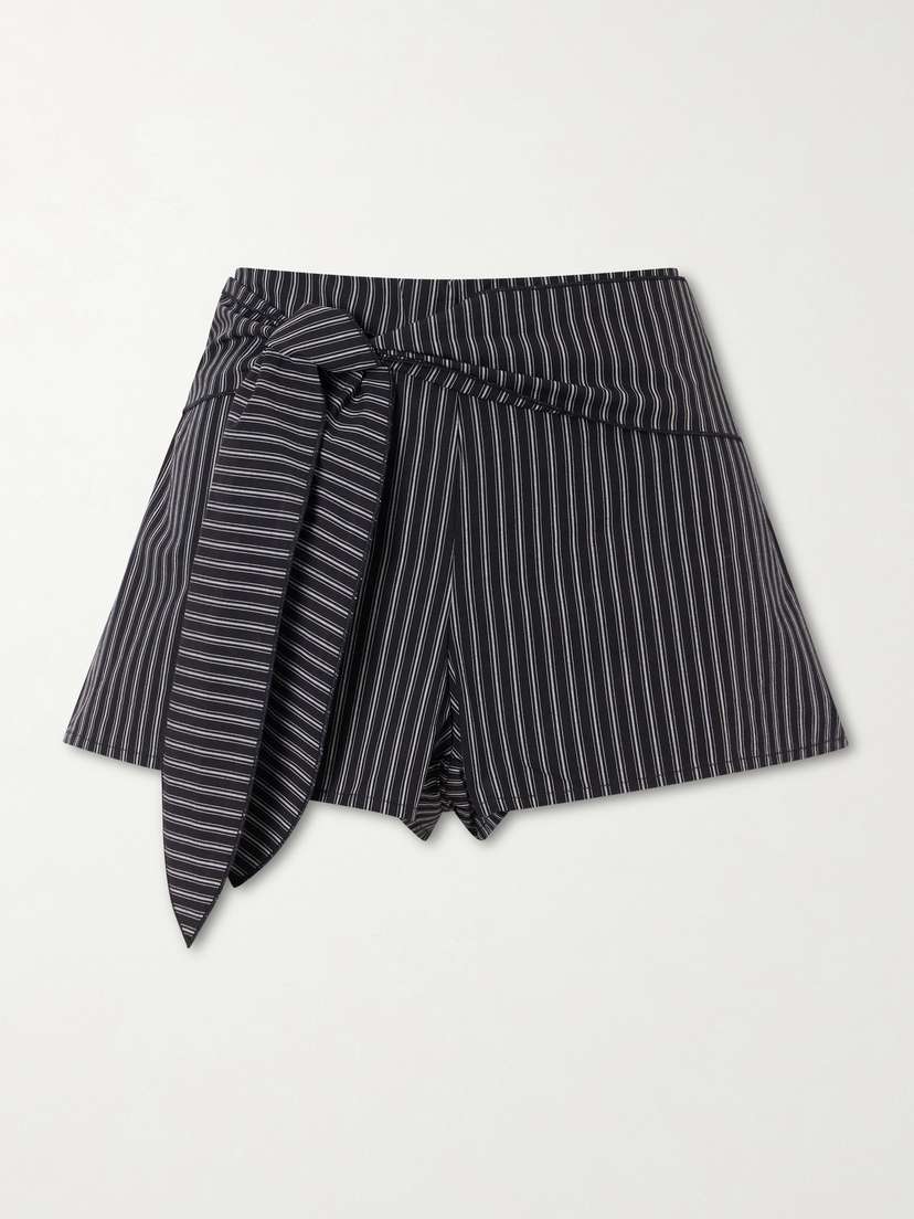 Deiji Studios Belted Striped Organic Cotton Shorts